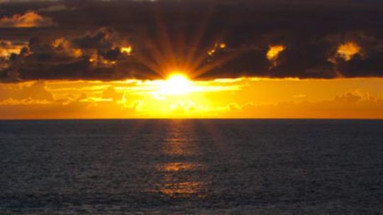 Západ slnka na ostrove Liuqiu. 