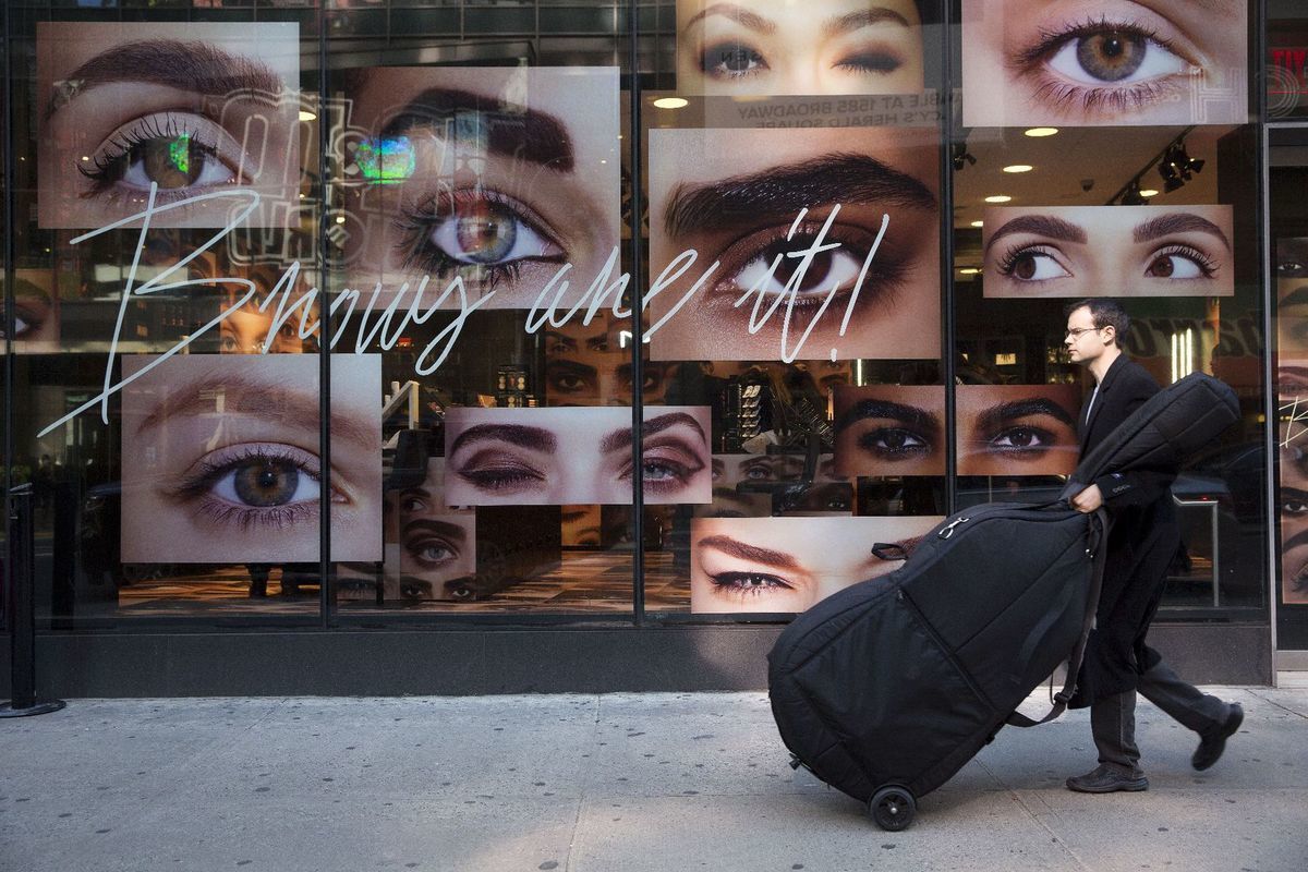New York, oči, ženy, hudobník, basa, ulica, Times Square
