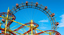 Práter, Prater, Viedeň, Rakúsko, ruské kolo, Wiener Riesenrad, kabínky, húsenicová dráha