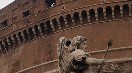 socha castel san angelo, Rím, Taliansko,
