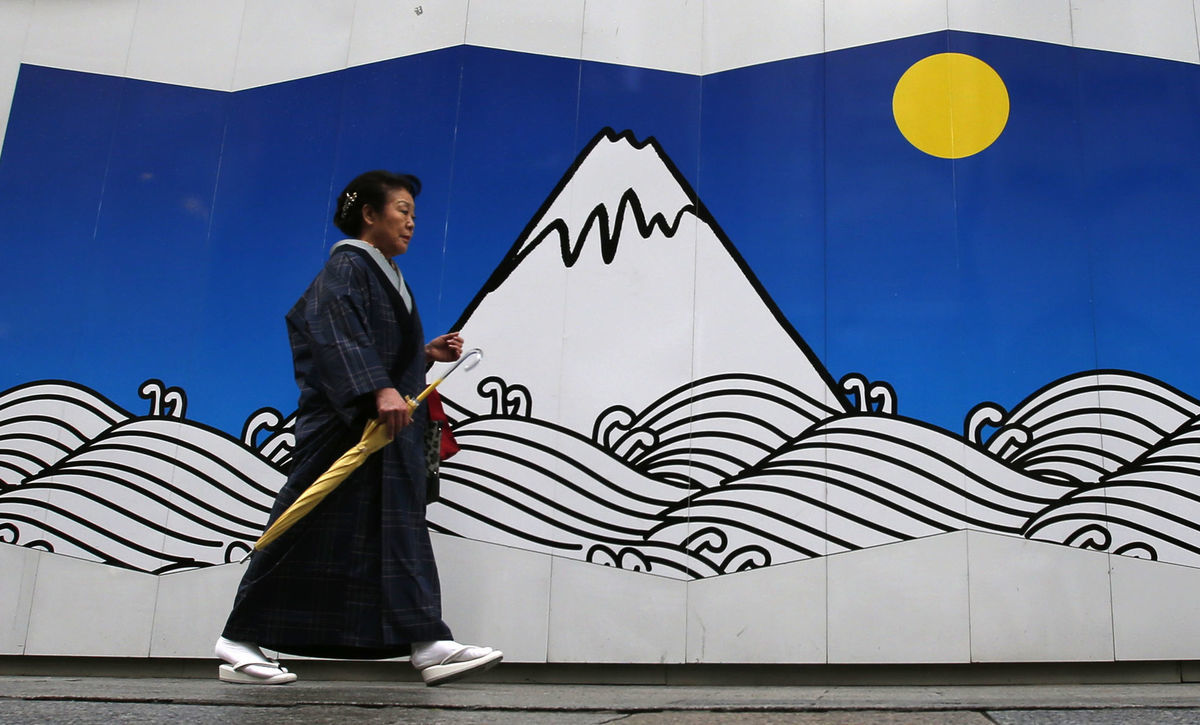 Japonsko, Japonka, kresba, hora Fudži, obrázok