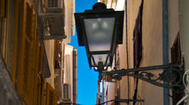 Piran, Slovinsko, kandelaber, svetlo, lampa