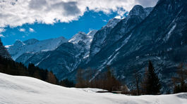 Slovinsko, hory, sneh