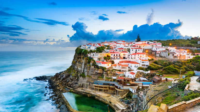 Portugalsko, Azenhas do Mar, more, leto,...