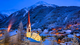 Rakúsko, Solden Ski Resort, Tirolsko, Alpy, sneh, zima, kostol, NEST 1 NEPOUZI