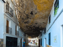 Setenil de las Bodegas, Španielsko, ulica, skala, bralo, kameň, Tienistá ulica, v skale