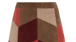 Sukňa z kosoštvorcov látky so semišovým dezénom...