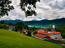 Bavorsko, jazero Tegernsee, Gmund dedina, Nemecko