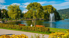 Bavorsko, Nemecko, park, záhrada, fontána, jazierko