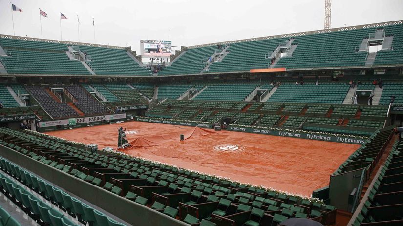centrálny kurt, Roland Garros, dážď