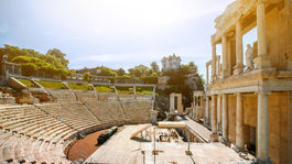 amfiteáter, Plovdiv, Bulharsko, rímsky amfiteáter, Marcus Aurelius