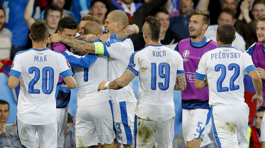 Slovensko, radosť, futbalisti, slovenskí...