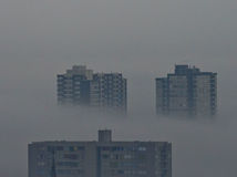 Čile, smog, znečistenie, hmla, opar, mesto, bytovky, Santiago de Chile,