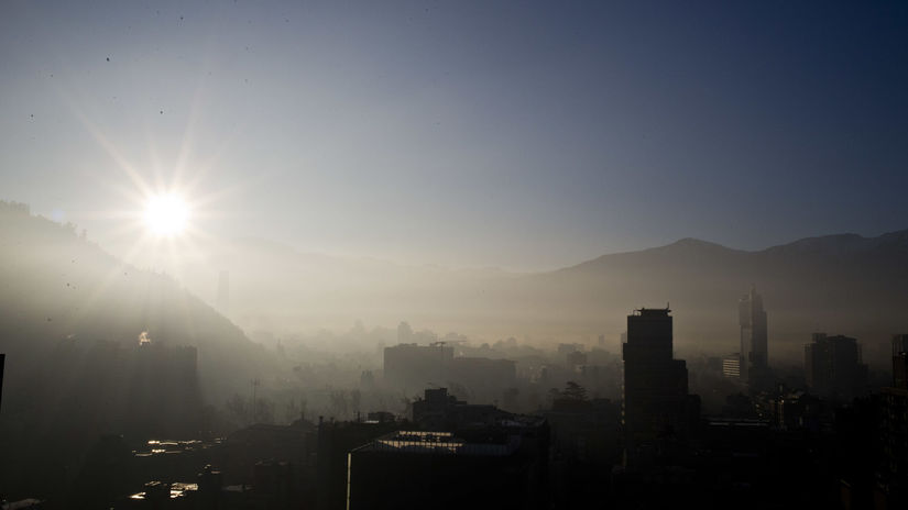 Čile, smog, znečistenie, hmla, opar, mesto,...