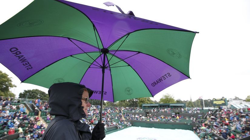 Wimbledon, dážď, ilustračná