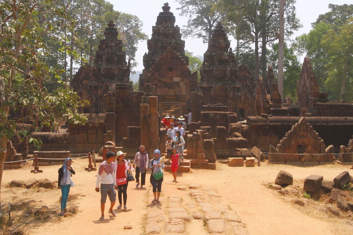 Kambodža, Angkor Vat, chrám, turisti, Siem Reap