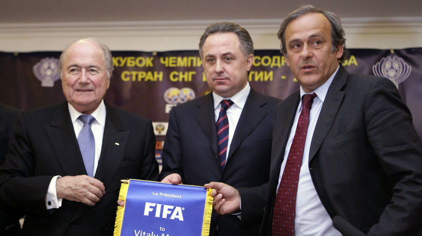 Vitalij Mutko, Sepp Blatter, Michel Platini