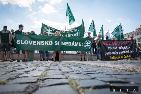 Účastníci akcie s názvom "Protest...