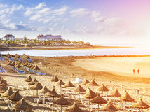Tenerife, pláž, more, leto, dovolenka, cestovanie, slnečníky, rezort, Playa de Las Americas, Kanárske ostrovy