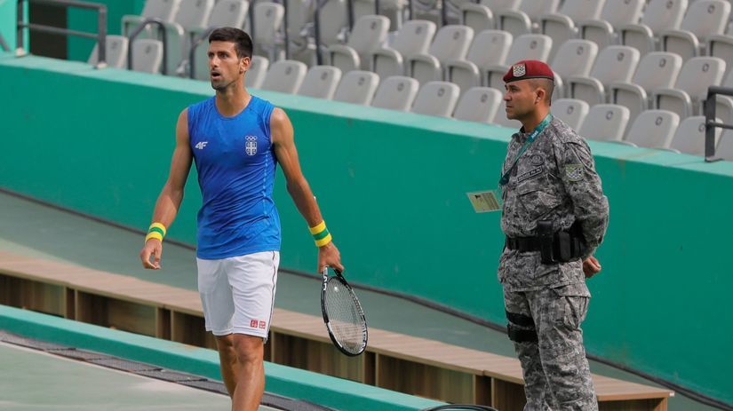 Novak Djokovic, tenis, rio, trening, kurt, vojak