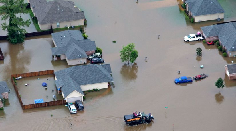 záplavy, USA, Louisiana