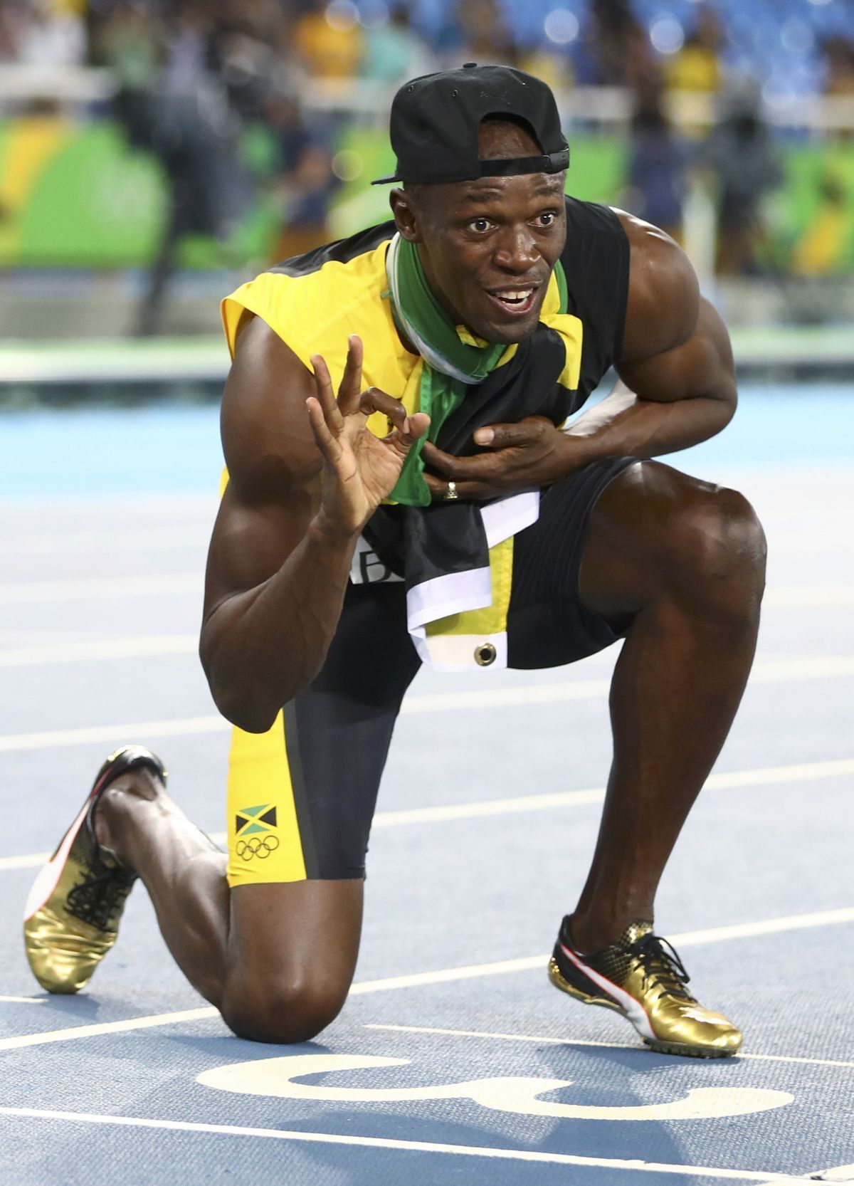 Usain Bolt po treťom zlate z Ria.