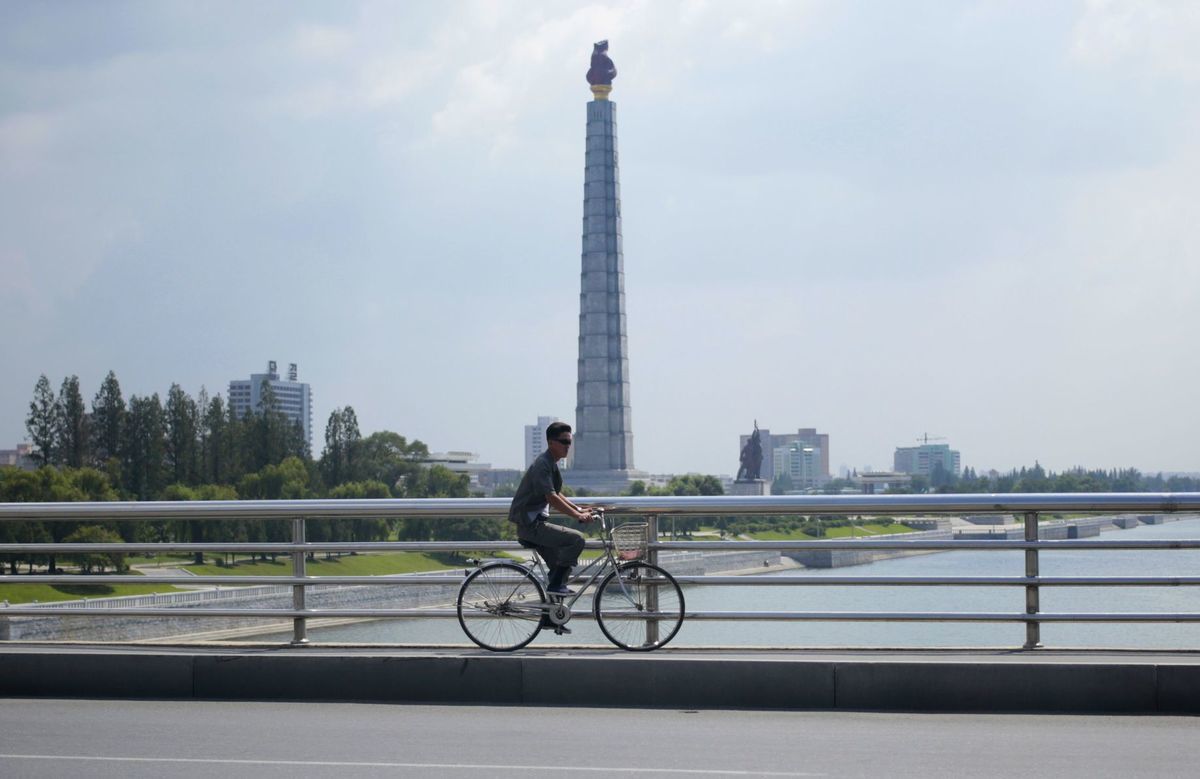 Severná Kórea, KĽDR, cyklista, bicyklovanie, Pchjongjang