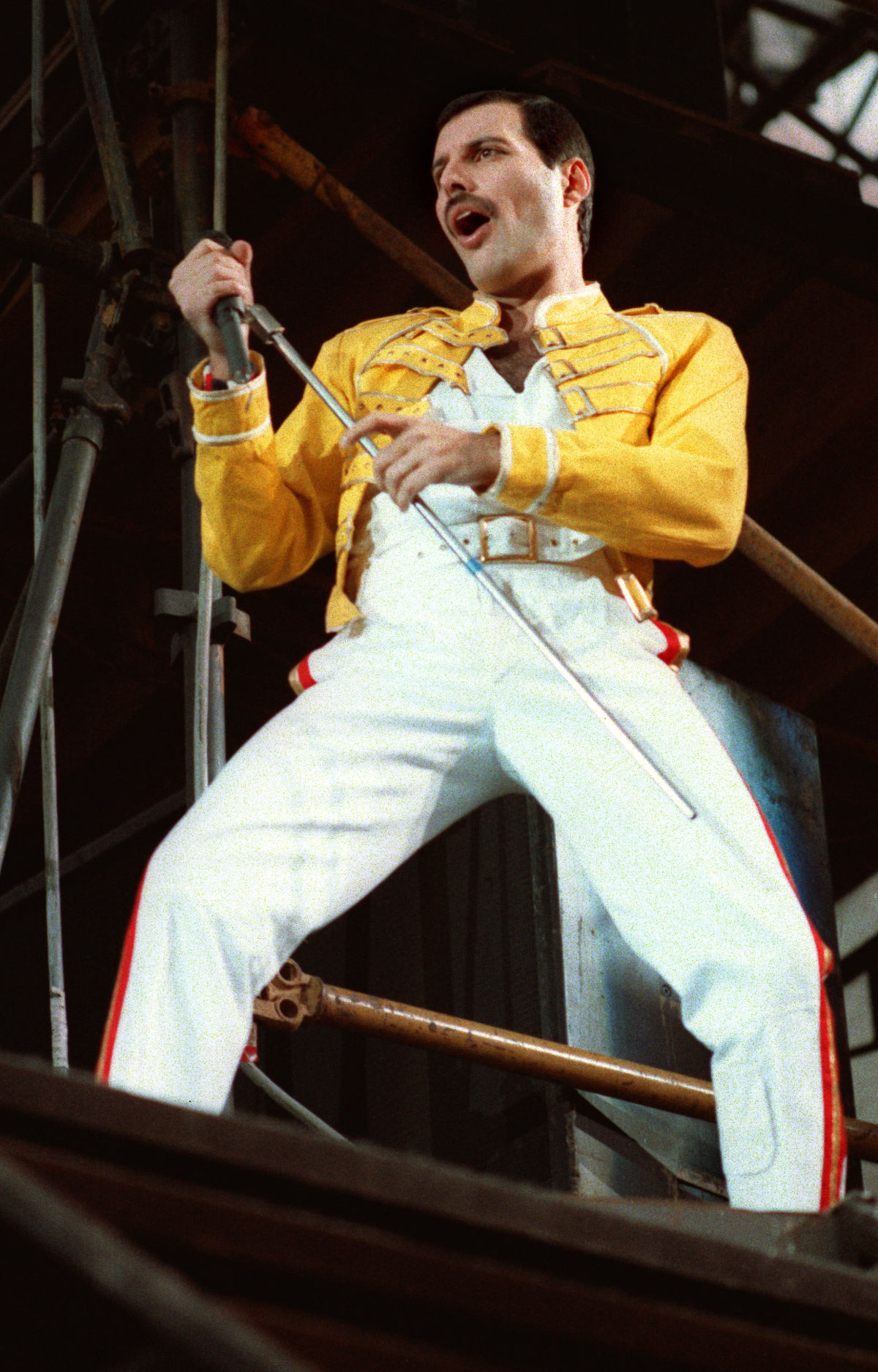 Freddie Mercury na archívnej snímke.