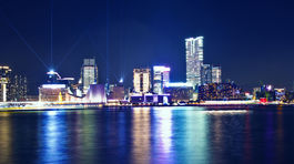 Hongkong, ostrov Central, svetelná šou