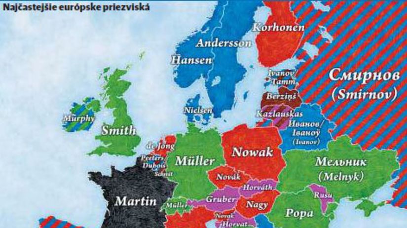 mapa európskych priezvisk