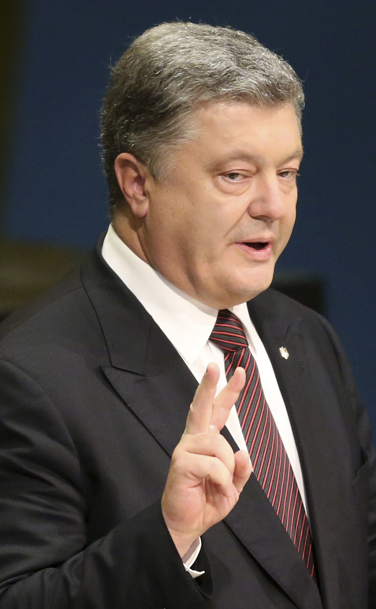 Ukrajinský prezident Petro Porošenko počas...