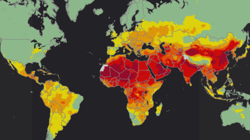 mapa znečistenia, who