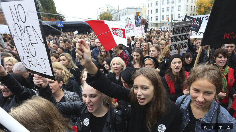 poľsko, štrajk, protest, ženy