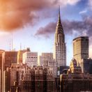 New York, Manhattan, Chrysler building, panoráma, mesto, mrakodrapy