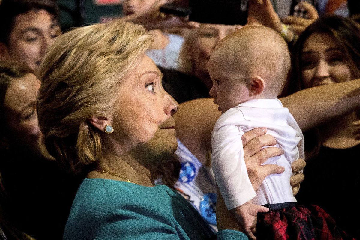 Hillary Clintonová, USA, voľby, dieťa, voliči