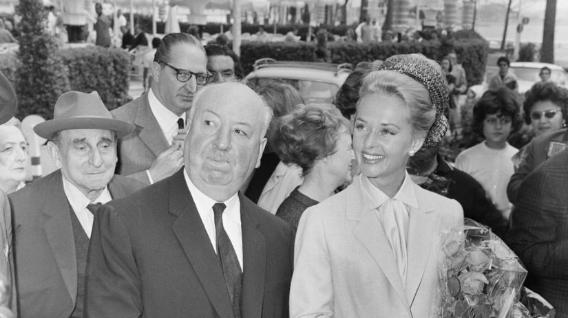 Alfred Hitchcock na snímke s herečkou Tippi Hedren