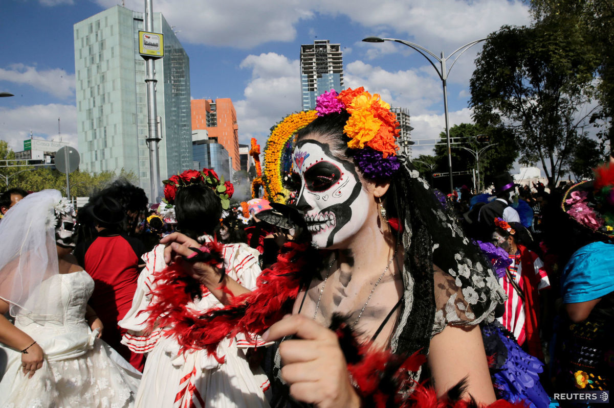 Deň zosnulých, Deň mŕtvych, Mexiko, masky, kostry, duchovia, lebka