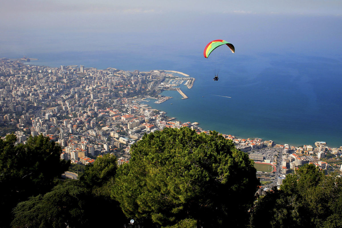 rogalo, lietanie, Libanon, výhľad, paraglider, paraglajding