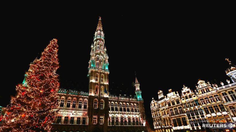 Bruselské námestie Grand Place so slovenským...