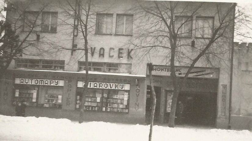 Obchod Rudolfa Vaceka pred znárodnením.