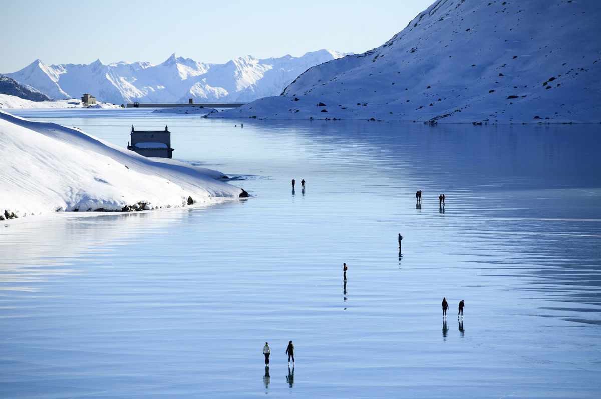 Švajčiarsko, zima, ľad, jazero, zamrznuté,
