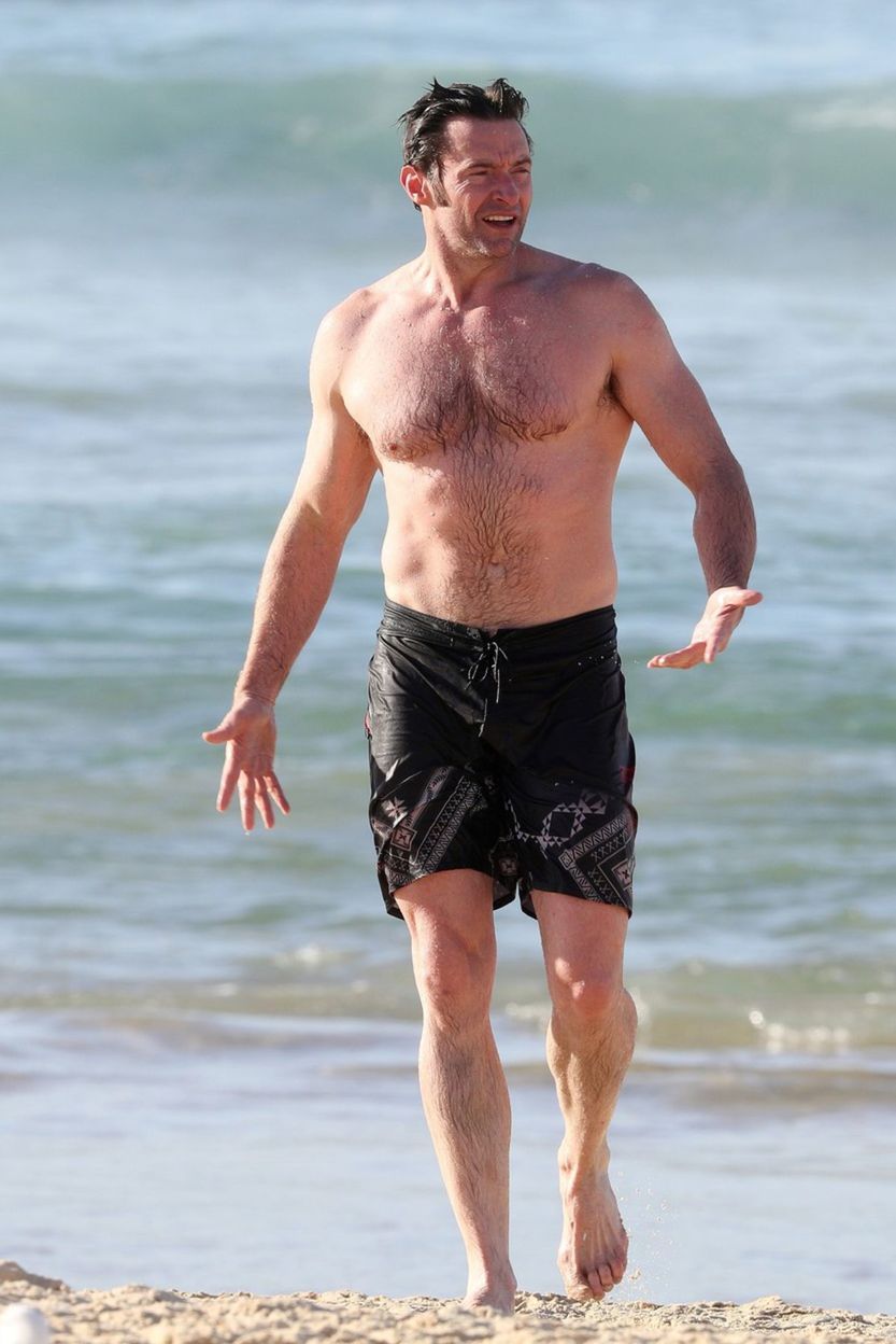 Hugh Jackman na známej austrálskej Bondi beach.
