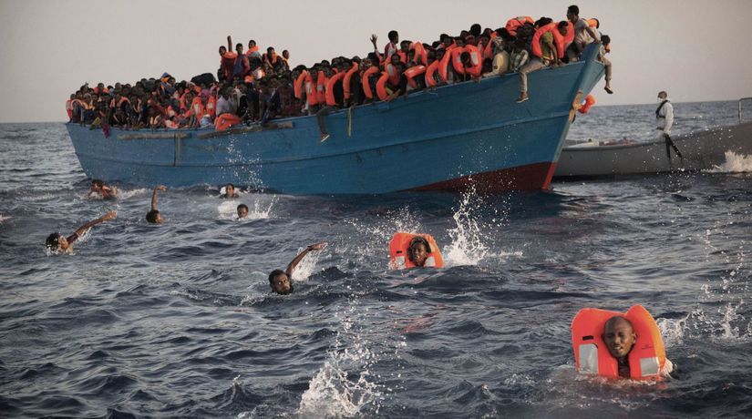 migranti, čln