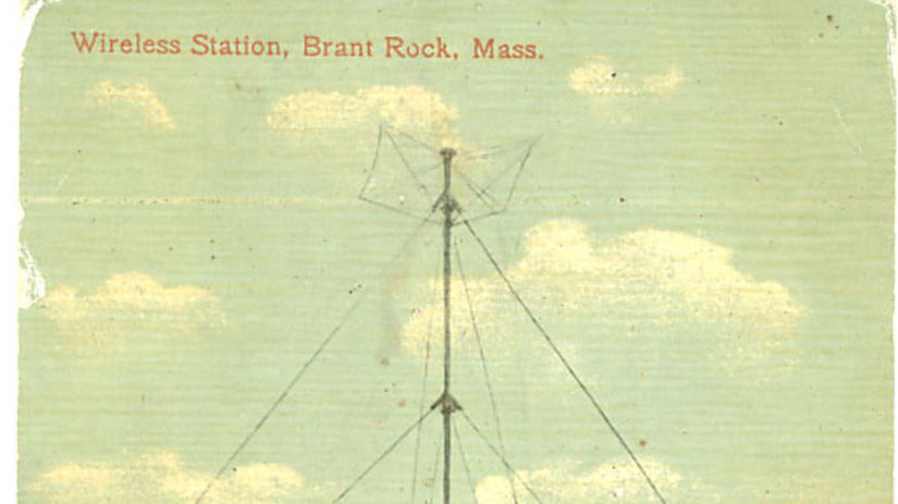 Vysielač v Brant Rocku ako vyzeral v roku 1910.