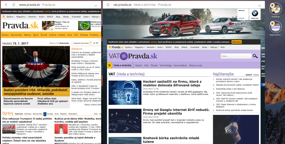 V prehliadači Opera Neon je možné umiestniť dve...