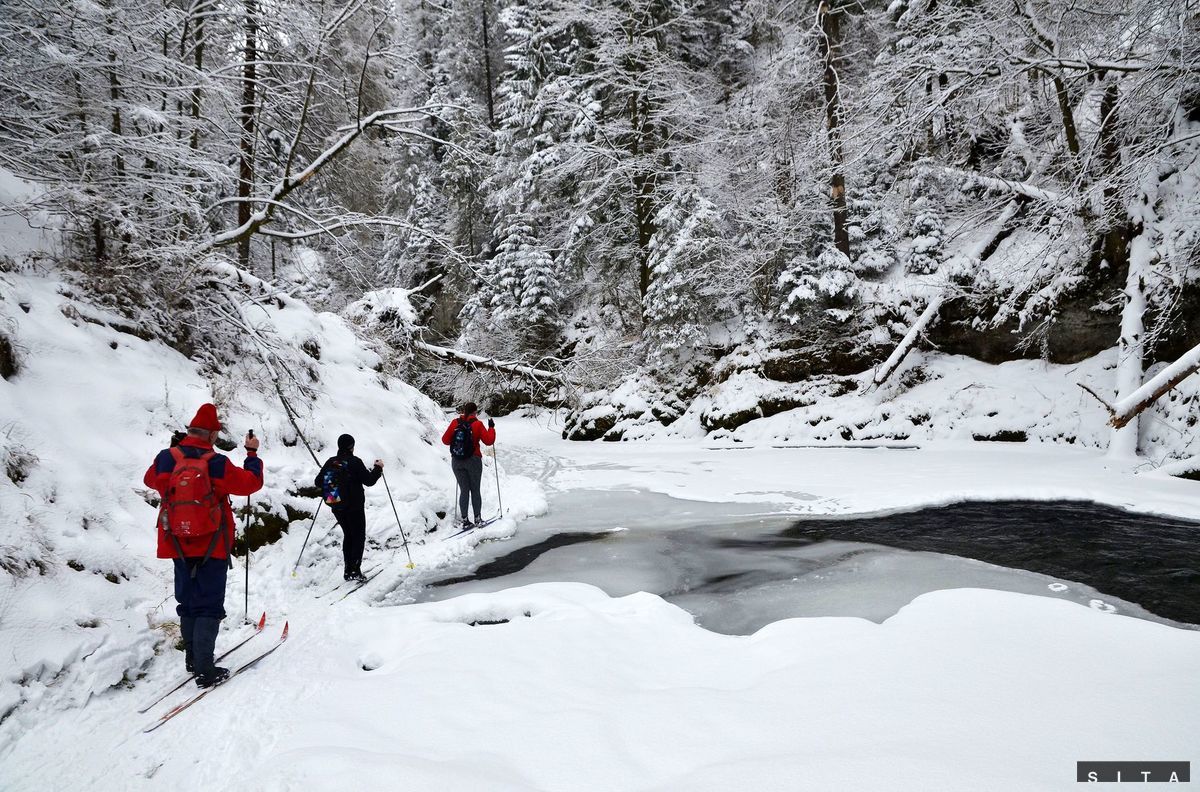 Slovenský raj, Hornád, zima, sneh, mráz, lyžovanie, bežky,