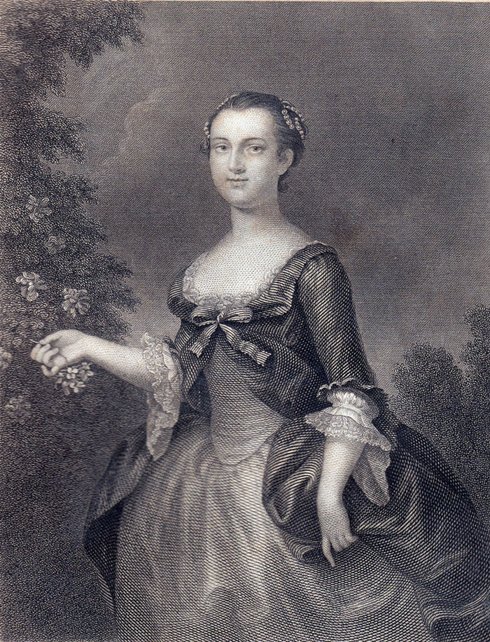 Prvá prvá dáma USA Martha Custis Washingtonová...