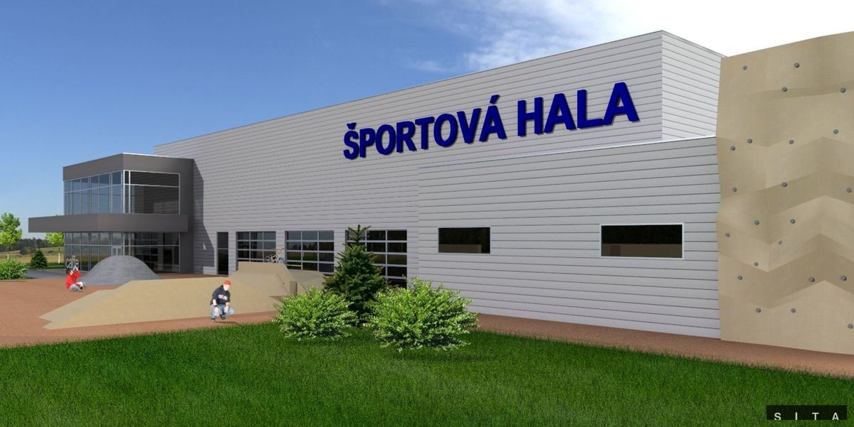 Jedna z vizualizácií športovej haly...