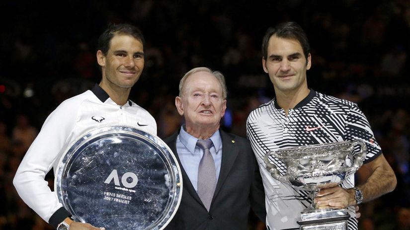 Rafael Nadal, Rod Laver, Roger Federer.