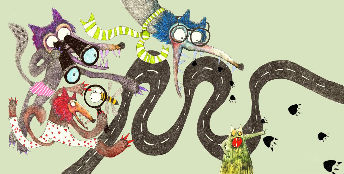 Ilustrácia Ley Točekovej z knihy Vlk a tma.